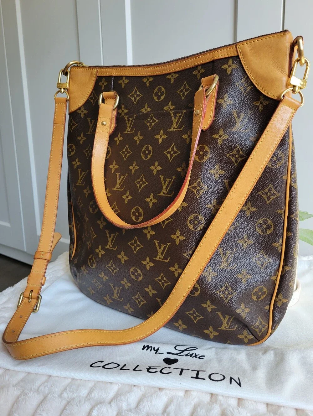 💕 Louis Vuitton ODEON Gm Brown Monogram Canvas Satchel Shoulder Bag